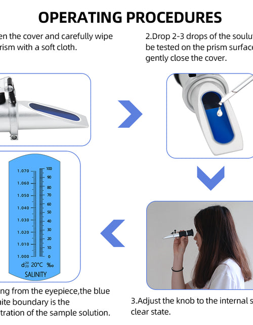 Load image into Gallery viewer, ATC Automatic Temperature Compensation Salinity Content Refractometer
