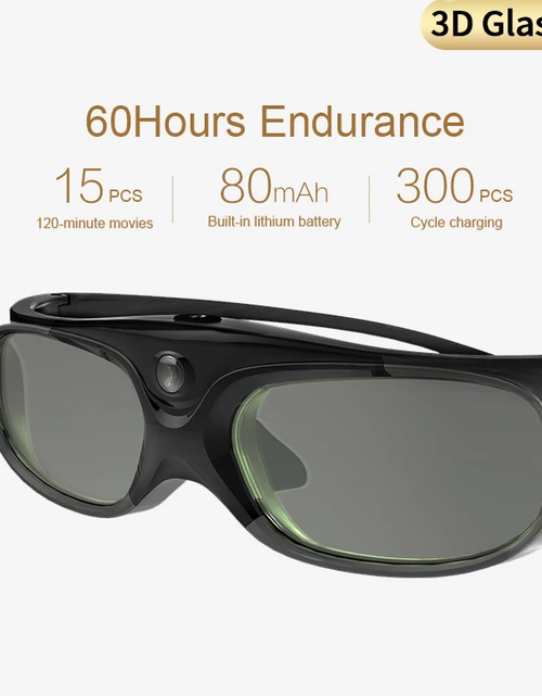 Load image into Gallery viewer, DLP-Link Active Shutter 3D Glasses Rechargeable LCD 3D Glass
